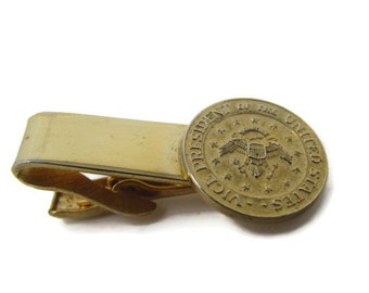 Vice President United States Tie Clip Vintage Tie Bar: Gold Tone Seal Design