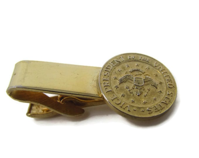 Vice President United States Tie Clip Vintage Tie Bar: Gold Tone Seal Design