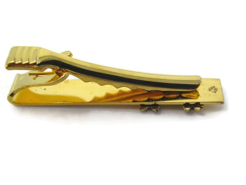 Vintage Tie Clip Tie Bar Crossed Arrow and Sword Gold Tone