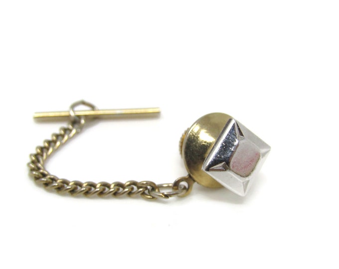 Sunlike Square Tie Tack Pin Silver Tone Vintage Men's Jewelry Nice Design