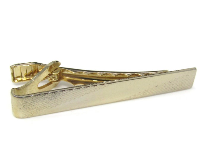 Diagonal Grooves Tie Clip Tie Bar: Vintage Gold Tone - Stand Out from the Crowd with Class