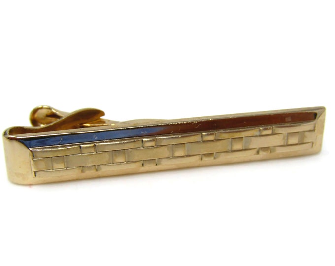 Cool Tie Clip Vintage Tie Bar Weave Design Gift for Dad Son Husband Boyfriend