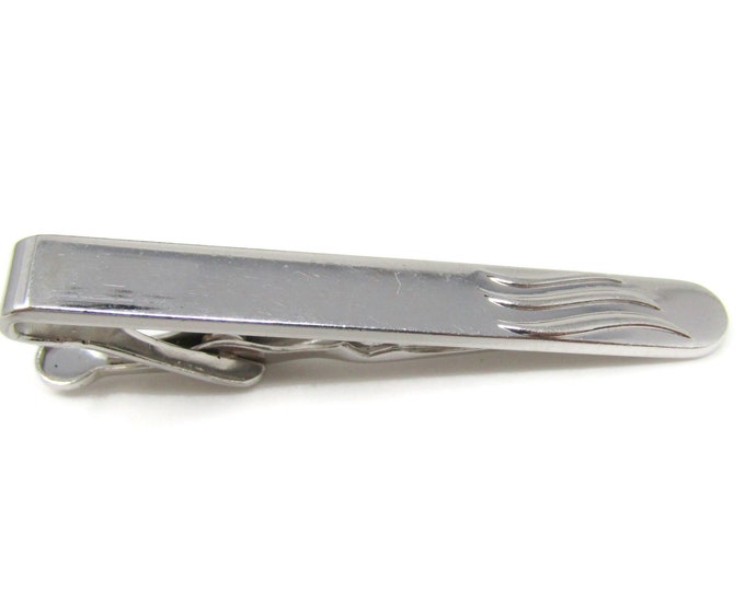 Triple Wavy Lines Tie Clip Tie Bar: Vintage Silver Tone - Stand Out from the Crowd with Class