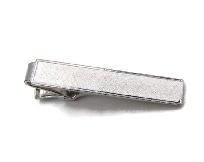 Brushed Finish Classic Style Silver Tone Modernist Industrial Tie Clip Tie Bar Men's Jewelry