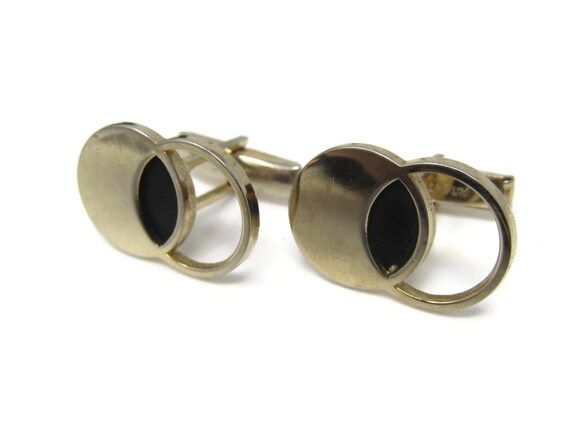 Vintage Gold Tone Interlocking Circles Cufflinks … - image 4