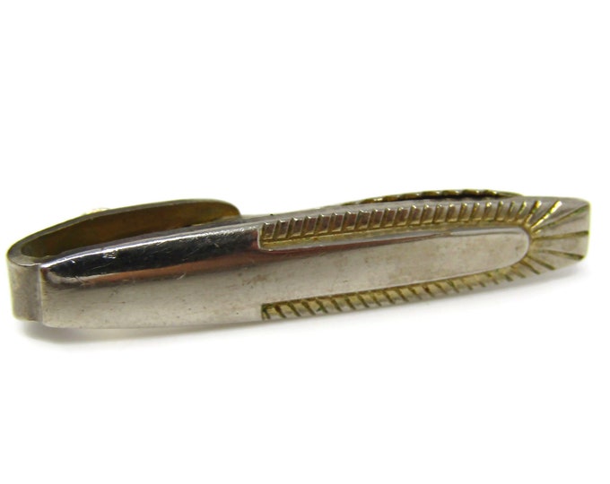 Retro Grooves Tie Clip Men's Vintage Tie Bar Interesting Design