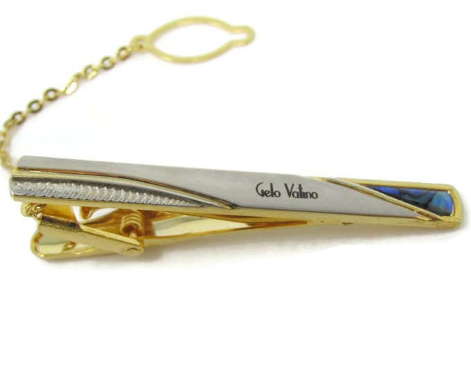 Gelo Vatino Designer Tie Bar Clip Gold Tone Vintage Men's Jewelry Nice Design