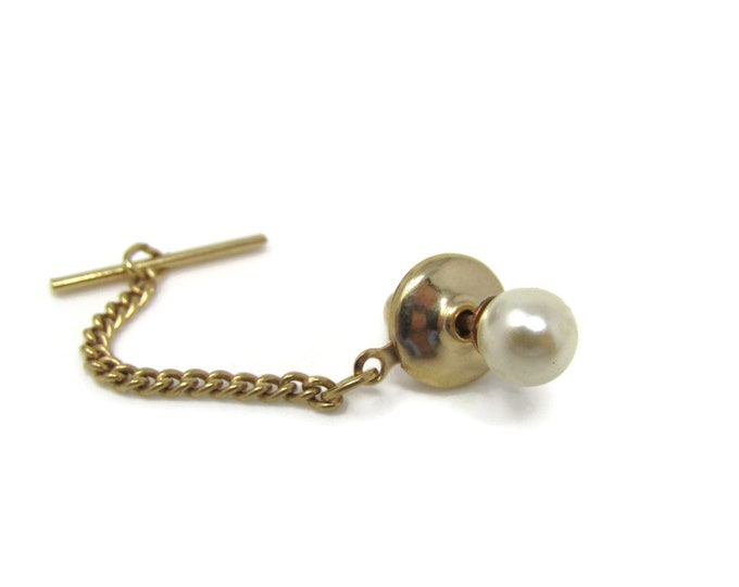 Faux Pearl Tie Tack Pin Vintage Men's Jewelry Nice Design