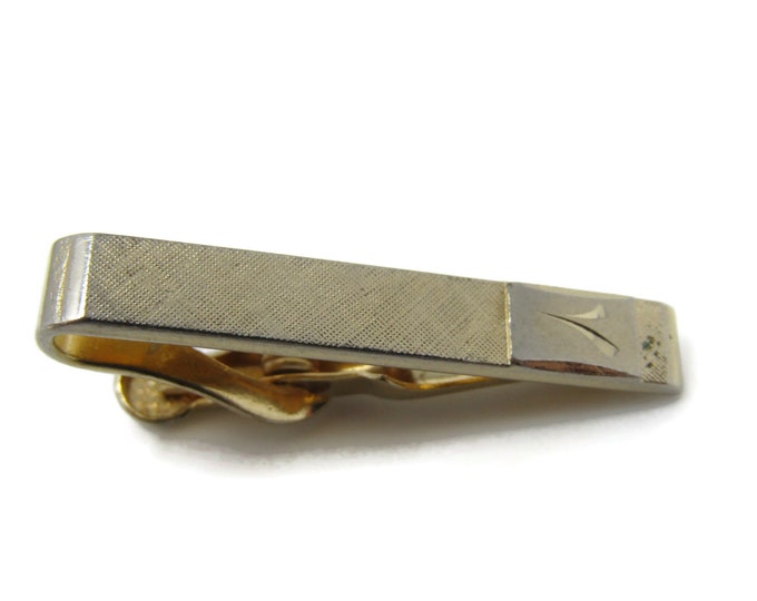 Fine Textured Body Style Etch Tie Clip Tie Bar: Vintage Gold Tone - Stand Out from the Crowd with Class