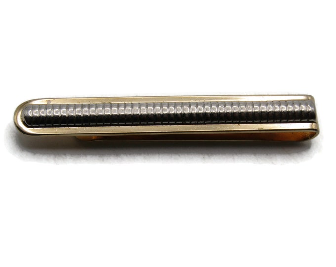 Etched Lines Silver Tone Front Tie Bar Tie Clip Men's Jewelry Gold Tone