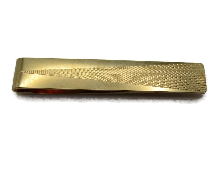 Textured Triangle Design Tie Bar Modernist Tie Clip Men's Jewelry Gold Tone