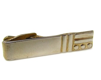 Vintage Tie Bar Clip for Men: Aztec Native Design Gold Tone