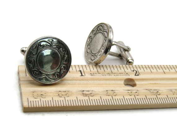 Circle With Lines Motif Cuff Links Men's Jewelry … - image 4