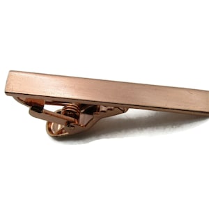 Classic Brushed Finish Tie Bar Modernist Tie Clip Men&#39;s Jewelry Rose Gold Tone