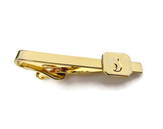 Vintage Tie Clip Tie Bar: Letter S Script Design Nice Quality