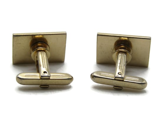 Horizontal Lines Rectangle Cuff Links Men's Jewel… - image 2