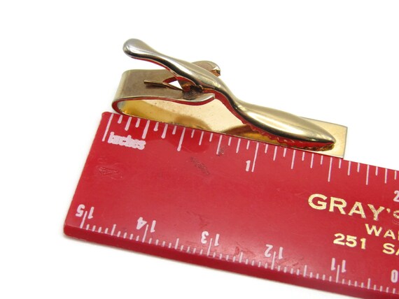 Geometric Rectangle Design Tie Clip Tie Bar Gold … - image 5