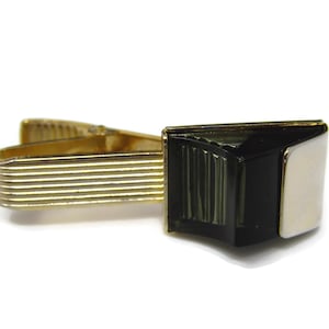 Vintage Art Deco Tie Clip: Green Glass Tie Bar
