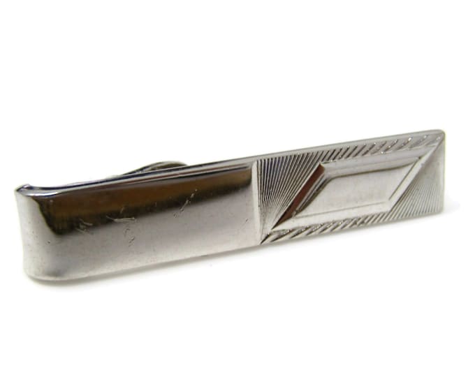 Vintage Tie Clip Bar for Men: Silver Tone Retro