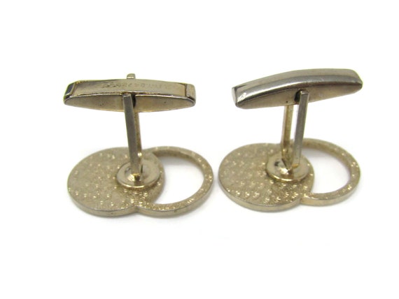 Vintage Gold Tone Interlocking Circles Cufflinks … - image 5