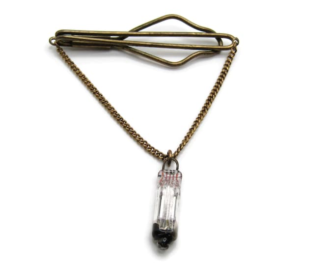 Fuse Charm Tie Chain Electrician Handyman Blown Fuse Open Body Gold Tone Tie Bar Tie Clip Men's Jewelry