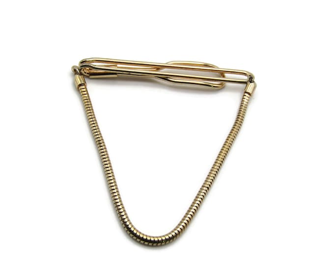 Open Body Gold Tone Tie Chain Snake Chain Industial Steampunk Tie Clip Tie Bar Men's Jewelry