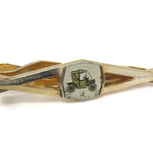 Antique Car Tie Clip Bar Gold Tone Vintage Men&#39;s Jewelry Nice Design