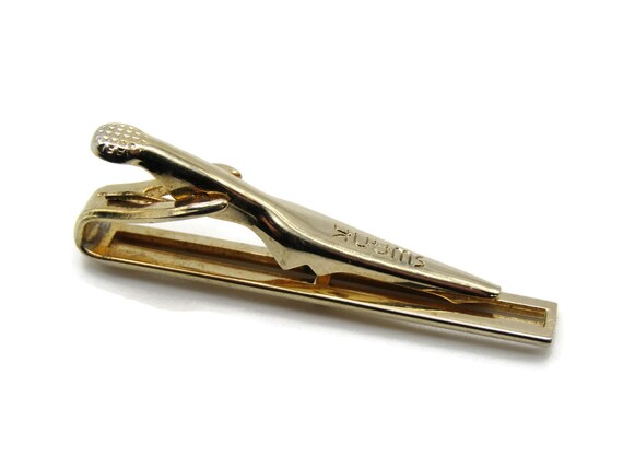 Vintage Gold Tone Tie Bar: Classic Horizontal Lin… - image 3