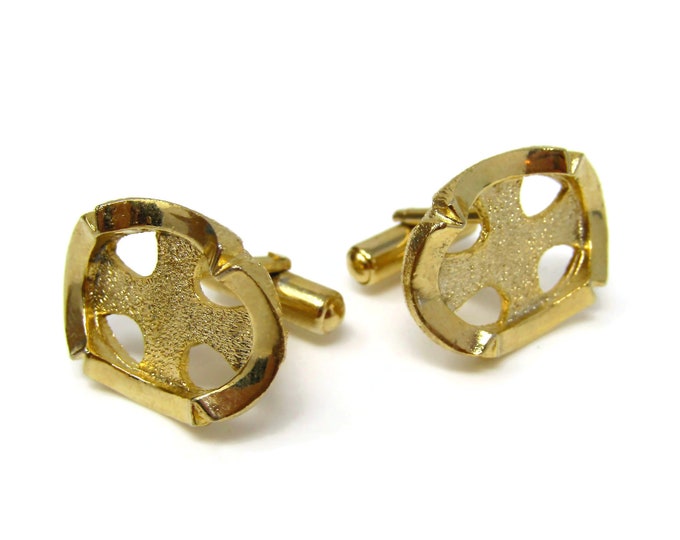 Modernist Cufflinks for Men Vintage Open Holes Design