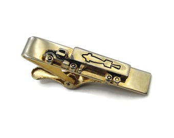 Truck Trucker Transportation Gold Tone Tie Bar Tie Clip Men's Jewelry