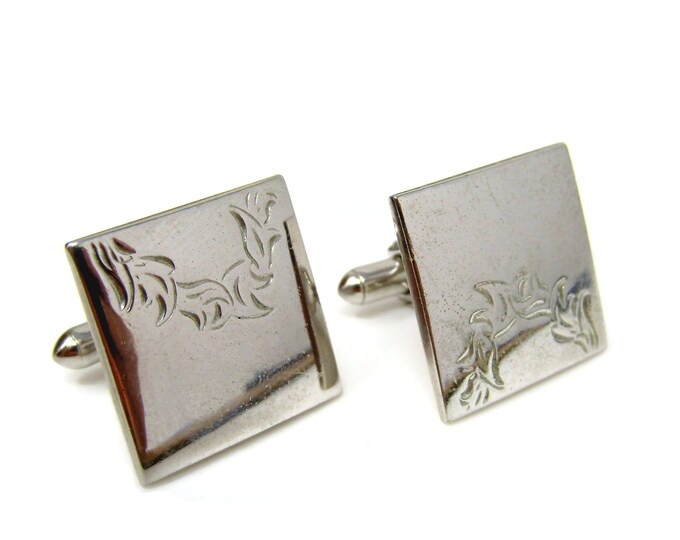 Leaves Cufflinks for Men Great Design Nice Quality Silver Tone