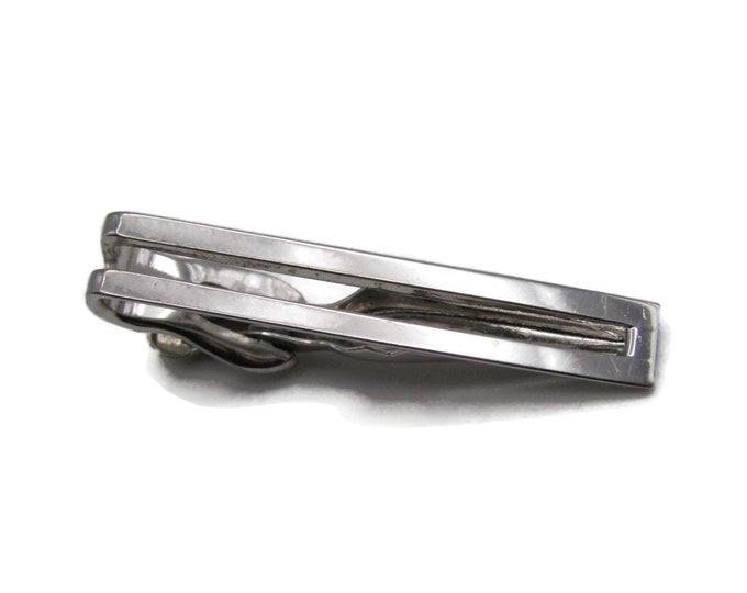 Open Horizontal Bar Tie Clip Classic Design Silver Tone Tie Bar Tie Clip Men's Jewelry