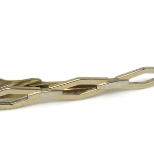 Large Chain Link Tie Clip Bar Gold Tone Vintage Men&#39;s Jewelry Nice Design