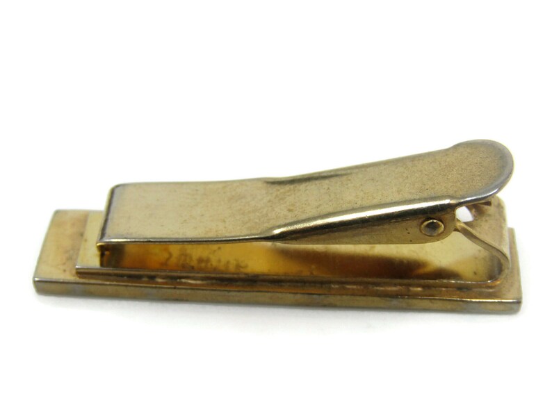 Crossed Lines Fence Design Tie Bar Clip Gold Tone Stand Out w Style Fit In with Class