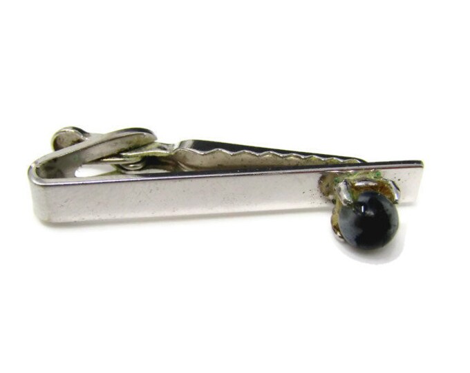 Vintage Tie Bar Tie Clip: Ball Tip Silver Tone Body Nice Design