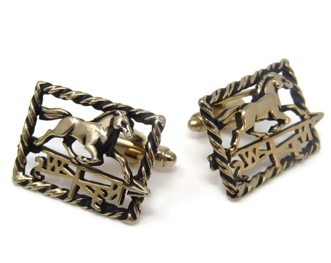 Horse Weathervane Gorgeous Cufflinks for Men's Vintage Men's Jewelry Nice Design