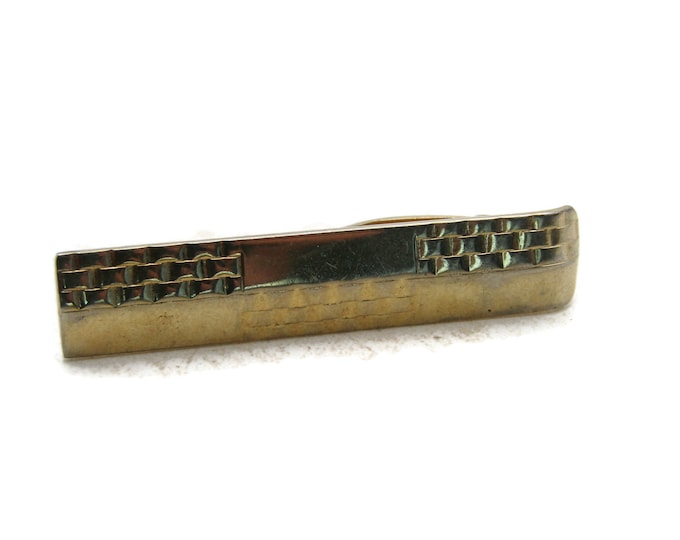 Textured Patterns Tie Clip Tie Bar Men's Jewelry Gold Tone