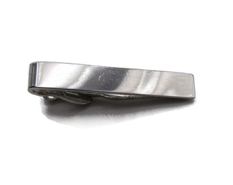 Classic Smooth Body Silver Tone Tie Clip Modernist Steampunk Industrial Tie Bar Men's Jewelry