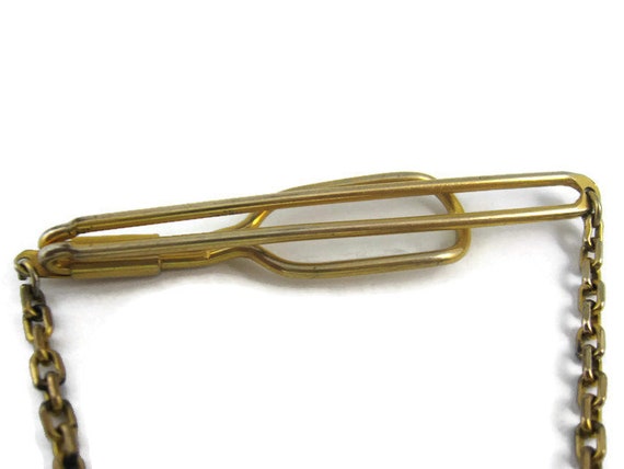 Vintage Tie Bar Clip: Chain Gold Tone Design - image 3