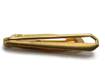 Open Design Tapered Style Tie Clip Tie Bar Men's Jewelry Gold Tone