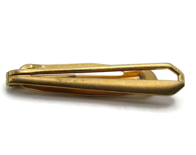 Open Design Tapered Style Tie Clip Tie Bar Men's Jewelry Gold Tone