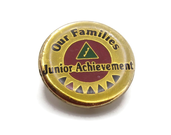Junior Achievement Our Families Tie Clip Tie Bar Gold Tone