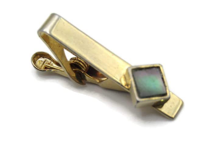 Vintage Tie Clip Tie Bar Mother Of Pearl Inlay Classic Design Men's Jewelry