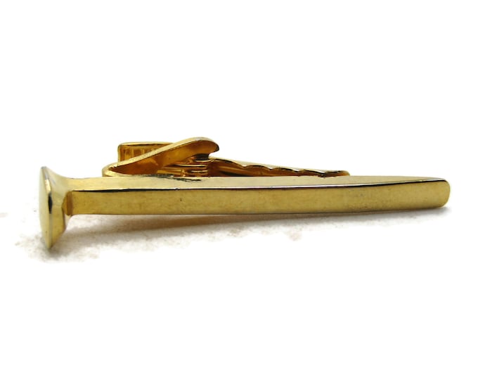 Nail Shape Tie Clip Tie Bar Men's Jewelry Gold Tone