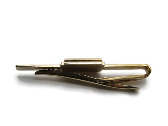 Vintage Gold Tone Tie Clip: GEY Initials Monogram… - image 3