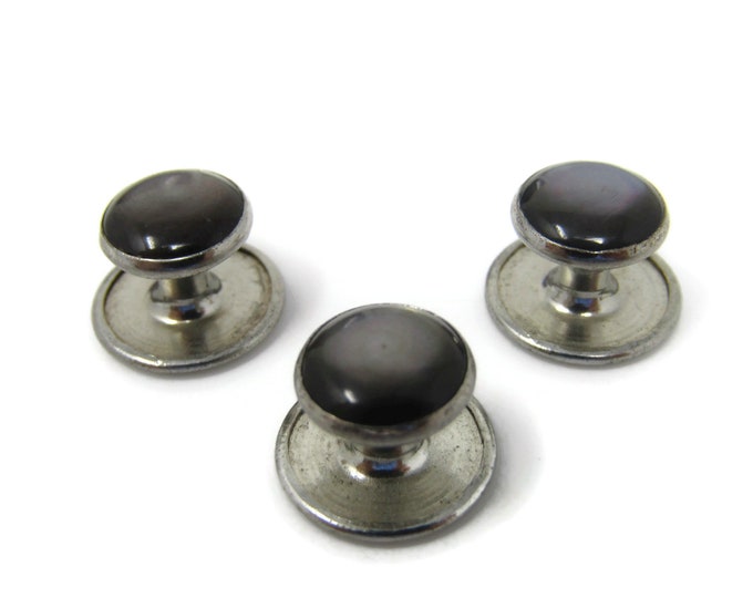 Dark Opalescent Vintage Shirt Stud Buttons Round - Stand Out from the Crowd with Class