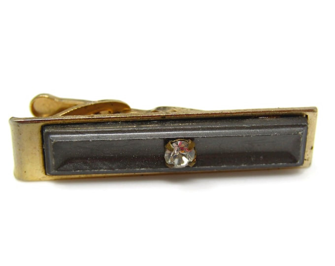 Cool Tie Clip Vintage Mens Tie Bar Dark Center Gift for Dad Son Husband Brother