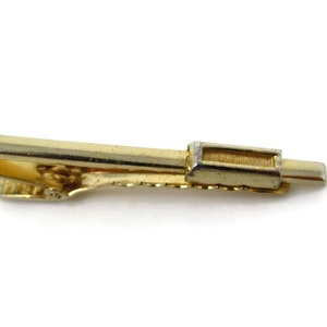 Rectangle Accent Tie Clip Vintage Tie Bar: Gold Tone