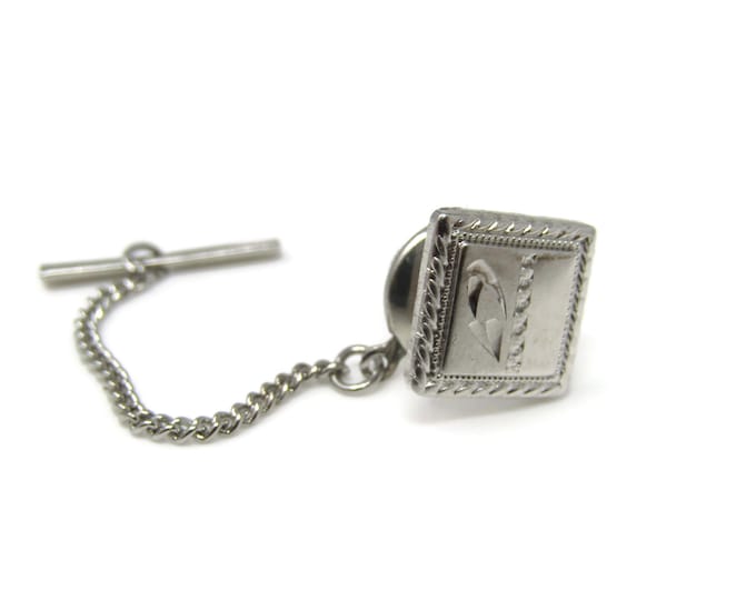 Men's Tie Tack Pin: Vintage Silver Tone Etched - Stand Out from the Crowd with Class