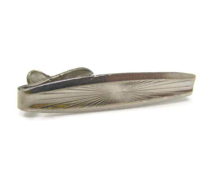 Burst Lines Design Tie Clip Tie Bar: Vintage Silver Tone - Stand Out from the Crowd with Class